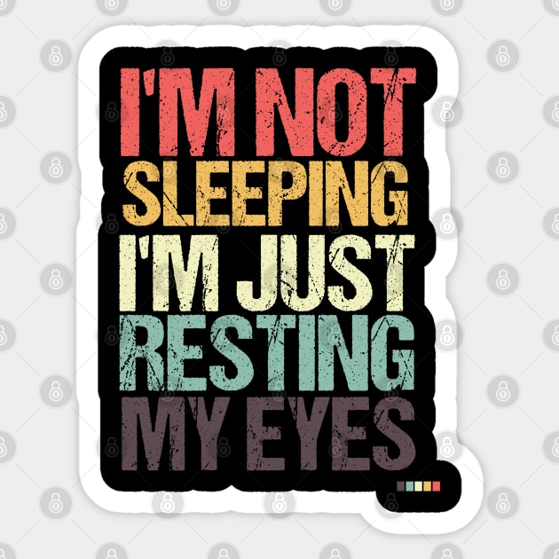 I'm Just Resting My Eyes Funny Balding Dad BOD Sticker by Emouran